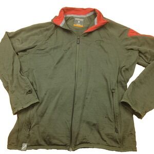 Icebreaker Mens M Jacket Olive Green Merino Wool New Zealand Full Zip - ISSUES